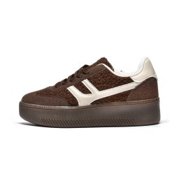 L182684BRW - ŽENSKE PATIKE U RETRO STILU SA EFEKTNIM DETALJIMA