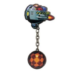 Fanattik Sonic The Hedgehog - Dr. Eggman Egg Mobile Chained Pin Badge ( 078119 )
