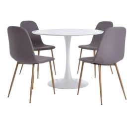 RINGSTED Ø100 sto bela + 4 JONSTRUP stolice siva