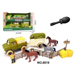 Hk mini igračka vozilo sa prikolicom za konje ( A097834 )