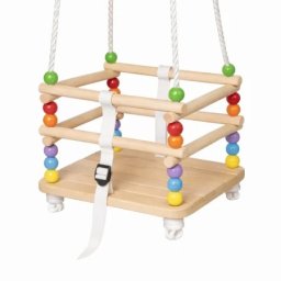 Kinder Home dečija drvena ljuljaška sa kaišem i bočnim stranama – do 70 kg, 30×30 cm ( JXS-3025 )
