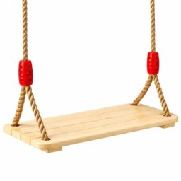 Kinder Home dečija drvena ljuljaška za dvorište sa konopcima – prirodno drvo, 33 cm ( JXS-3033 )