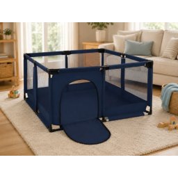 Dečija ogradica za igru sa mrežom 127x127x65 cm ( KLK2608-Navy )