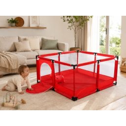 Dečija ogradica za igru sa mrežom 127x127x65 cm ( KLK2608-Red )