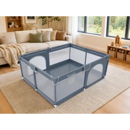 Dečija ogradica za igru sa dodatnom zaštitom 130x130x65cm ( KLK2611-Grey )