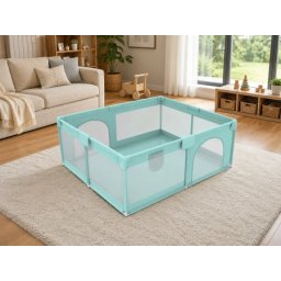 Dečija ogradica za igru sa dodatnom zaštitom 130x130x65cm ( KLK2611-Light-Green )