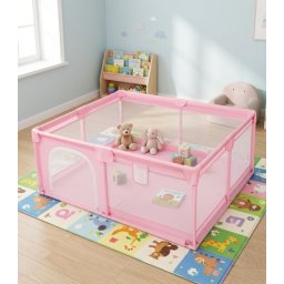 Prostrana dečija ogradica za igru 180x200x65cm ( KLK2613-Light-Pink )