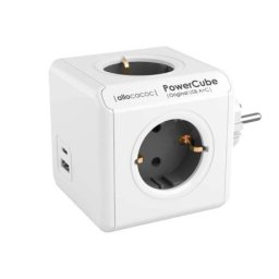 Designnest PowerCube produžni kabl sa 4 utičnice + USB A+C sivi ( 10432/deouac )