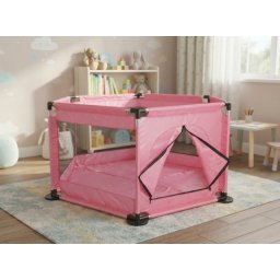 Dečija ogradica šestougaona 128x110x65cm ( KLK2606-Pink )