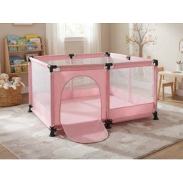 Dečija ogradica za igru sa mrežom 127x127x65 cm ( KLK2608-Pink )