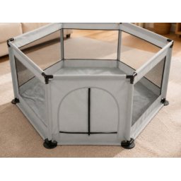 Dečija ogradica šestougaona 128x110x65cm ( KLK2606-Light Grey )