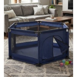 Dečija ogradica šestougaona 128x110x65cm ( KLK2606-Navy )