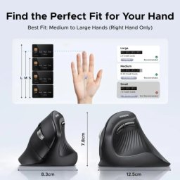 Ugreen (25444) ergonomski vertikalni bežični miš bluetooth + 2.4ghz 4000 dpi ( 25444 )