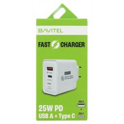 Bavitel punjač 25W Usb A+ Type C bela ( 92016 )