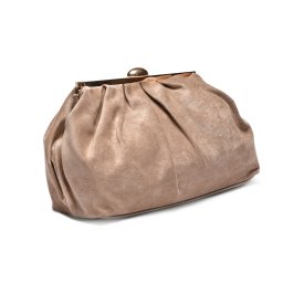 Ženska naborana clutch torbica T012633 bež