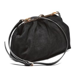 Ženska naborana clutch torbica T012633 crna