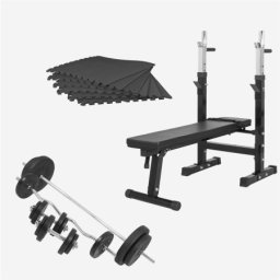 Benč klupa sa stalkom podlogom i setom tegova 100 kg (Crna) ( 101285-00019-0048 )