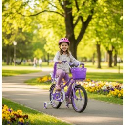 Deciji bicikl sa pomoćnim točkovima Pony Bike 723-12 ljubicasta