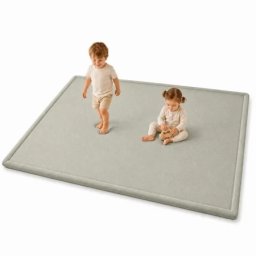 Kinder home lola, 150x200 cm, debljina 3,5 cm, baršunasto mekan vodoodbojni gornji sloj, memori pena, protivklizna podloga, siva dečiji tep