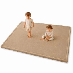 Kinder home lola, 150x200 cm, debljina 3,5 cm, baršunasto mekan vodoodbojni gornji sloj, memori pena, protivklizna podloga, smeđa dečiji te