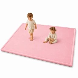 Kinder home lola, 150x200 cm, debljina 3,5 cm, baršunasto mekan vodoodbojni gornji sloj, memori pena, protivklizna podloga, roze dečiji te
