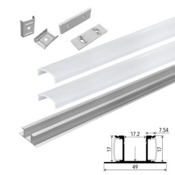 Set aluminijumski zidni profil za dve LED trake 1m 17x49 mm ( LPR-1749/1-SET )