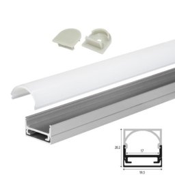 Set A aluminijumski profil za LED trake 1m 20.2x19.5 mm ( LPR-2020/1A-SET )