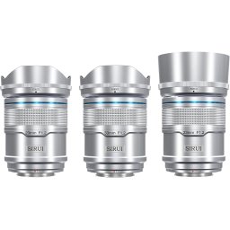 SIRUI Sniper Series F1.2 APS-C Frame Autofocus Lens Set 23mm+33mm+56mm Fuji X silver
