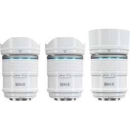 SIRUI Sniper Series F1.2 APS-C Frame Autofocus Lens Set 23mm+33mm+56mm Fuji X white
