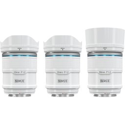 SIRUI Sniper Series F1.2 APS-C Frame Autofocus Lens Set 23mm+33mm+56mm Sony E white