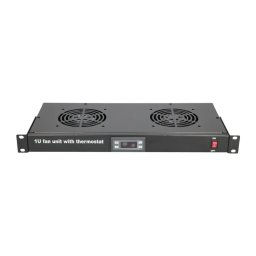 MAXPRO LINE Ventilacioni panel-polica, dva ventilatora i termostat, 1U