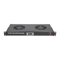 MAXPRO LINE Ventilacioni panel-polica, dva ventilatora i termostat, 1U