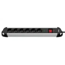 Max MPS-606SOB-5M Produžni kabl sa prenaponskom zaštitom sa 6 utičnica aluminijumsko kučište/5m
