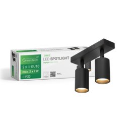 Green tech LED spot svetiljka gu10 x2 crna ( zara-2 )