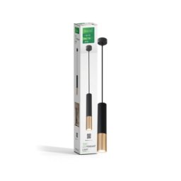 Green tech LED visilica gu10 x1 crno-zlatna ( velora-1 )