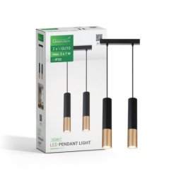 Green tech LED visilica gu10 x2 crno-zlatna ( velora-2 )