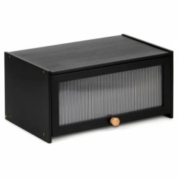 Vilde 229319 - Crna kutija za hleb od bambusa , 45x25x20cm
