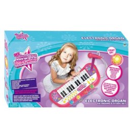 Električna klavijatura sa 24 dirke, mikrofonom i stolicom pink ( 1046495 )