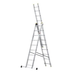 Aluminijumske trodelne merdevine 3x9 gazišta 150 kg