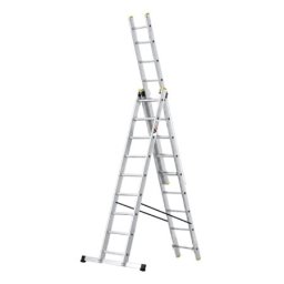 Aluminijumske trodelne merdevine 3x9 gazišta 150 kg ( CR4981 )