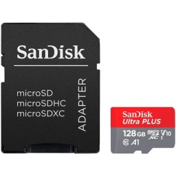 SanDisk High Endurance microSDXC 128GB + SD Adapter - for dash cams & home monitoring, up to 10,000 Hours, Full HD / 4K videos, up to 100/4