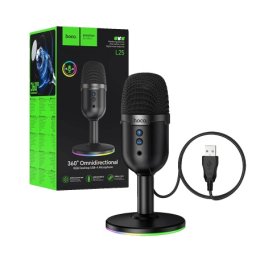 hoco. Mikrofon, stoni, USB -A port, RGB Desktop - L25