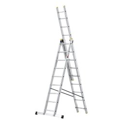 Aluminijumske trodelne merdevine 3x9 gazišta 150 kg