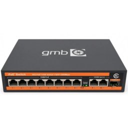 POE-FS1010PS1 GMB Switch, IEEE802.3af/at, 8 PoE 10/100M, 2 UP-link 100/1000M +1 SFP port,52V 120W, 3