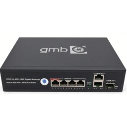 POE-GS1006PTS1 GMB Switch, IEEE802.3af/at/bt, 4 PoE 100/1000M, 2 UP-link 100/1000M, 52V 120W ,30W/P