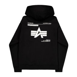 ALPHA INDUSTRIES LABEL DUKS ZIP BACK PRINT BLACK