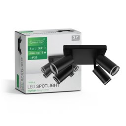 SPOT LAMPA 4XGU10 CRNA GREEN TECH