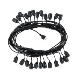 Niz 24 grla E27 sa kablom, 15 m, IP44, crna ( AOE27S1524 )