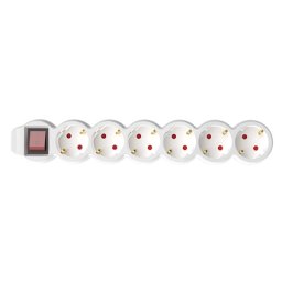 Razvodnik sa 6 mesta 10m 1.5mm2 + prekidač Home NV6K-10/WH/1,5