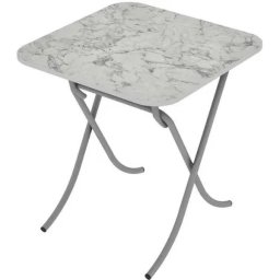 Alesta AL10033BM sto višenamenski sklopivi tekstura beli mermer 70X70CM
